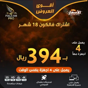 الصفحة الرئيسية 5 اشتراك فالكون 18 شهر — أربعة أجهزة